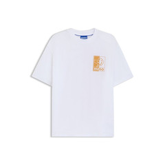 Hugo Boss Men’s Nedix Logo Graphic T-Shirt Cotton Reg Fit White-Medium