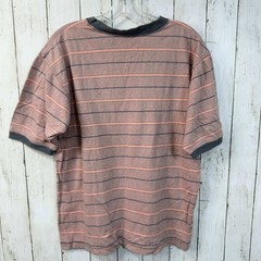 Dockers Men’s Y2K Striped Short Sleeve T Shirt Cotton Pink Gray Size M