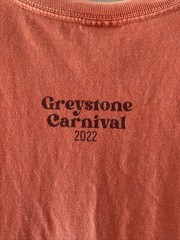“GREYSTONE CARNIVAL 2022” MENS Orange Comfort Colors SS Cotton T Shirt SZ LG