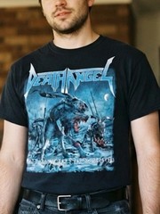 Death Angel Graphic Tee – Black with Blue Artwork