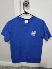 RARE Vintage Y2K Blue Man Group THE VENETIAN Size Small S T-Shirt Blue Art