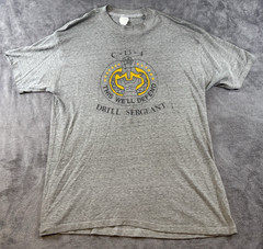 Vintage Drill Sergeant M T Shirt C-13-4 This We’ll Defend Single Stitch USA Punk