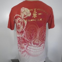 Christian Audigier XL Dragon Shirt Vintage Gold Foil Ink Red White Vintage LA