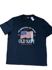 OLD NAVY US Flag 2026 250th Anniversary T-SHIRT Size Large- Navy blue, Mens