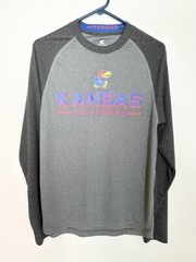 Colosseum Men Dri Fit University of Kansas Mens Graphic Shirt Size M Long Sleeve