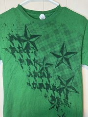 Delta Magnum Weight Men’s Small T Shirt Y2K Green Stars Emo Skater Nautical Star