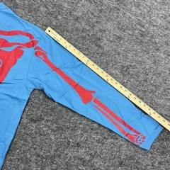 LRG Dead Serious Shirt Mens XL Blue Skeleton Lifted Research Group Kanye Glow