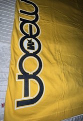 Vintage Y2K Mecca Logo Yellow Skate Streetwear Shirt Sz L RARE