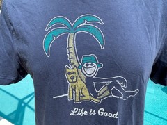 LIFE IS GOOD Blue Jack Rocket Dog Palm tree T shirt Mens M Medium
