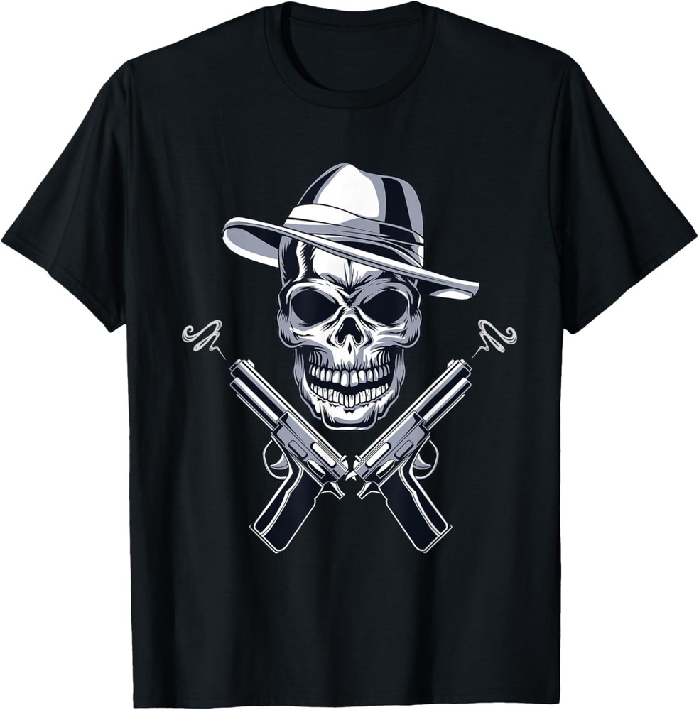 1920’s Great Gatsby Gangster with guns smoking Vintage 20’s T-Shirt