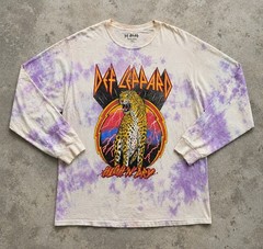 2021 Def Leppard High ‘N’ Dry Tie Dye Long Sleeve Band T-Shirt M/L Double Sided