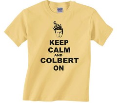 KEEP CALM AND COLBERT ON T-Shirt stephen report daily show tshirt funny KCCO-448