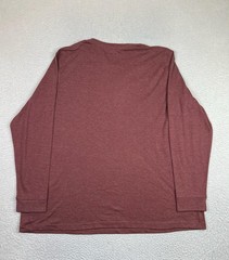 Croft & Barrow Henley Shirt Mens Big 3X Red Easy Care Long Sleeve Lightweight