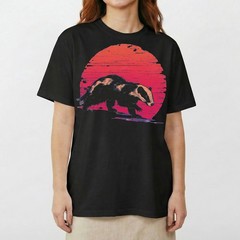 Badger Sunset Retro Wildlife Animal Nature Vintage Grunge t-shirt Outdoor Tee