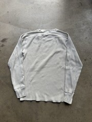 DOUBLE RL RALPH LAUREN WHITE/CREAM WAFFLE KNIT LONG SLEEVE CREW NECKSHIRT SMALL