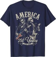 George Washington Lincoln Playing Guitar Abe Lincoln 250th T-Shirt
