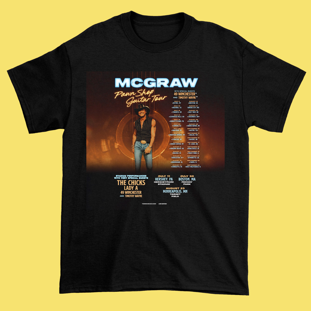 Tim McGraw Pawn Shop Guitar Tour 2026 Black Country Music Tee
