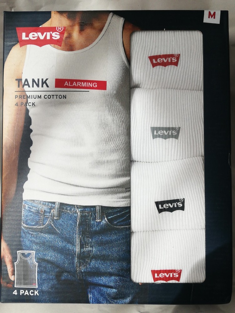 Levi’s Mens Ribbed Tank Top Shirt 4Pack/5Pack Premium Soft Cotton Various New