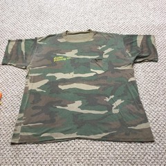 VIntage 80s Camo T-Shirt Mens XL Green Pocket Screen Printing Design Logo Cool