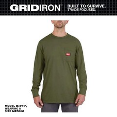 Milwaukee 606 Men’s GRIDIRON Cotton/Polyester Long-Sleeve Pocket T-Shirt