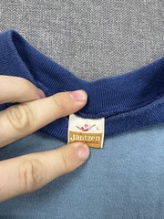 Vintage 50s 60s Jantzen T-Shirt Striped Ringer Mens Large Blue Surf True Vtg