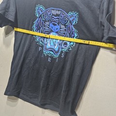 KENZO BLACK WITH BLUE FOIL TIGER T-SHIRTCREW NECK SIZE L PIT-PIT 47CM (GAR21/1