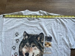 Vtg 90s Wolf T-Shirt Mens XL Nature Wildlife CA Fruit of the Loom Single Stitch