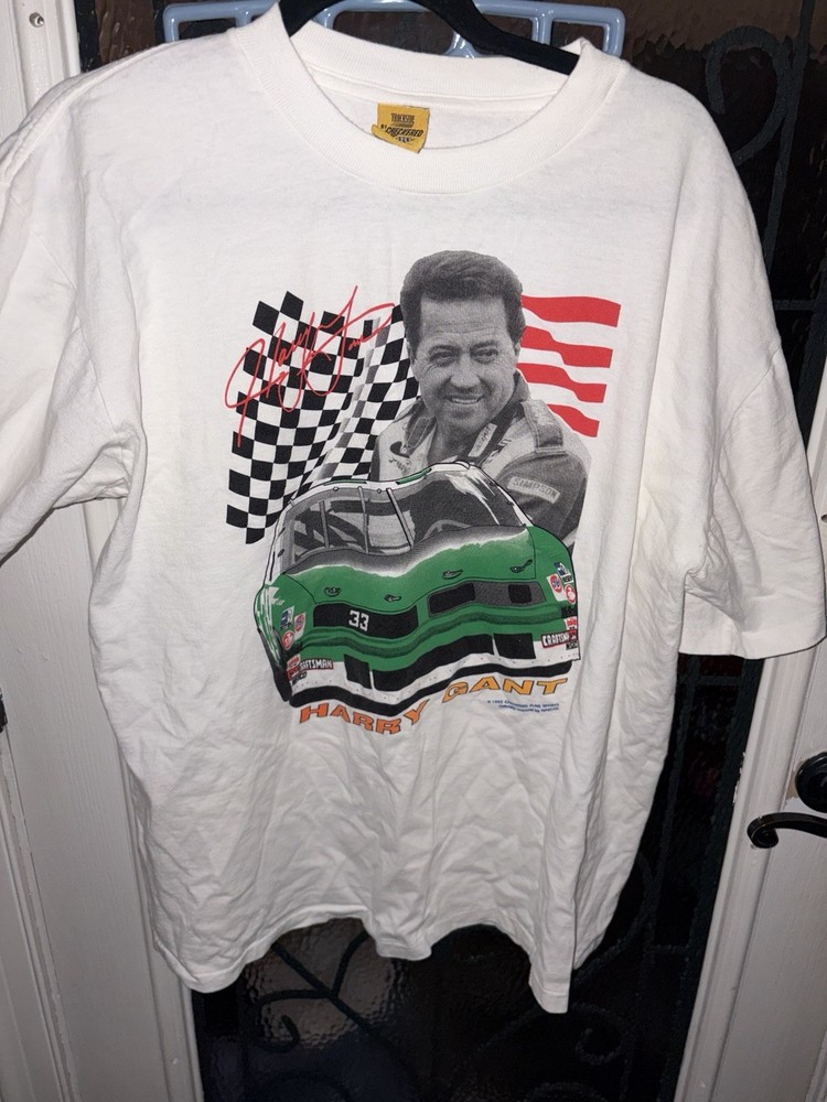 Vintage Harry Gant Shirt 1990’s Nascar Racing #33 Skoal Bandit XL White AllSport