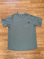 Wrangler Workwear Men’s Short Sleeve Ventilated Pocket T-Shirt XL-Olive Green
