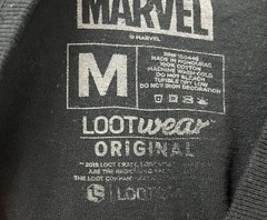 Marvel Deadpool Lootwear Original Black Graphic Tee Size M Crew Neck Cotton SS
