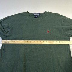 Polo Ralph Lauren Blue Label Thick Knit Cotton Shirt Mens Medium Green Crew Neck