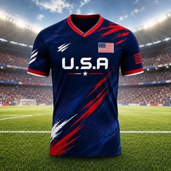 Custom USA Soccer Jersey, Personalized USA Shirt, Dark Blue USA Football Tee