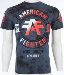 AMERICAN FIGHTER Men’s T-Shirt SILVER LAKE Athletic Multicolor Biker MMA S-5XL