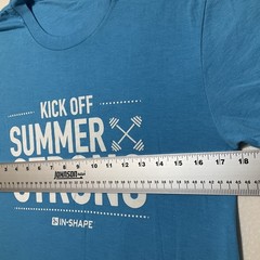 District Men Shirt Size S Blue Summer Strong Activewear Logo Short Sleeve 44