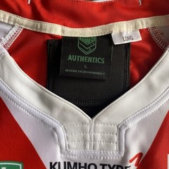 Rugby League Player Issue Jersey Spare St George Dragons NRL U20s Grip Size L