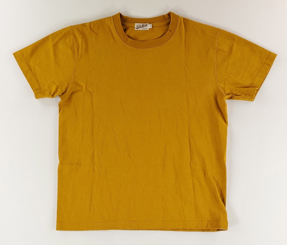 Non Stock Knitting Mills T Shirt Mustard Yellow Short Sleeve Mens L