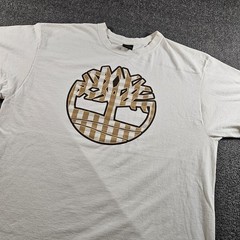 Timberland Shirt Mens Large White Tree Logo Graphic Tee T-Shirt Streetwear