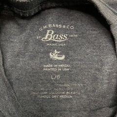 G.H. Bass & Co. Mens T Shirt sz L Navy Cheers Man Short Sleeve Crew Neck Casual