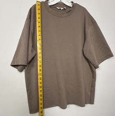 Uniqlo U AIRism T-Shirt Oversized Cinnamon Brown Men’s Size M Cut Hem