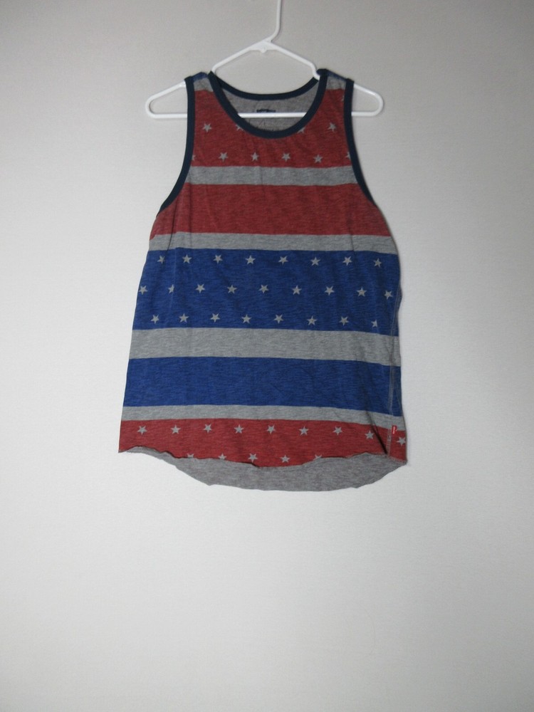 Levi’s Mens Striped Stretch Scoop Neck Tank Top Sleeveless Size L Multicolor