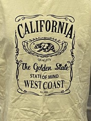 California The Golden State Of Mind West Coast Vintage Yellow T Shirt Size XL