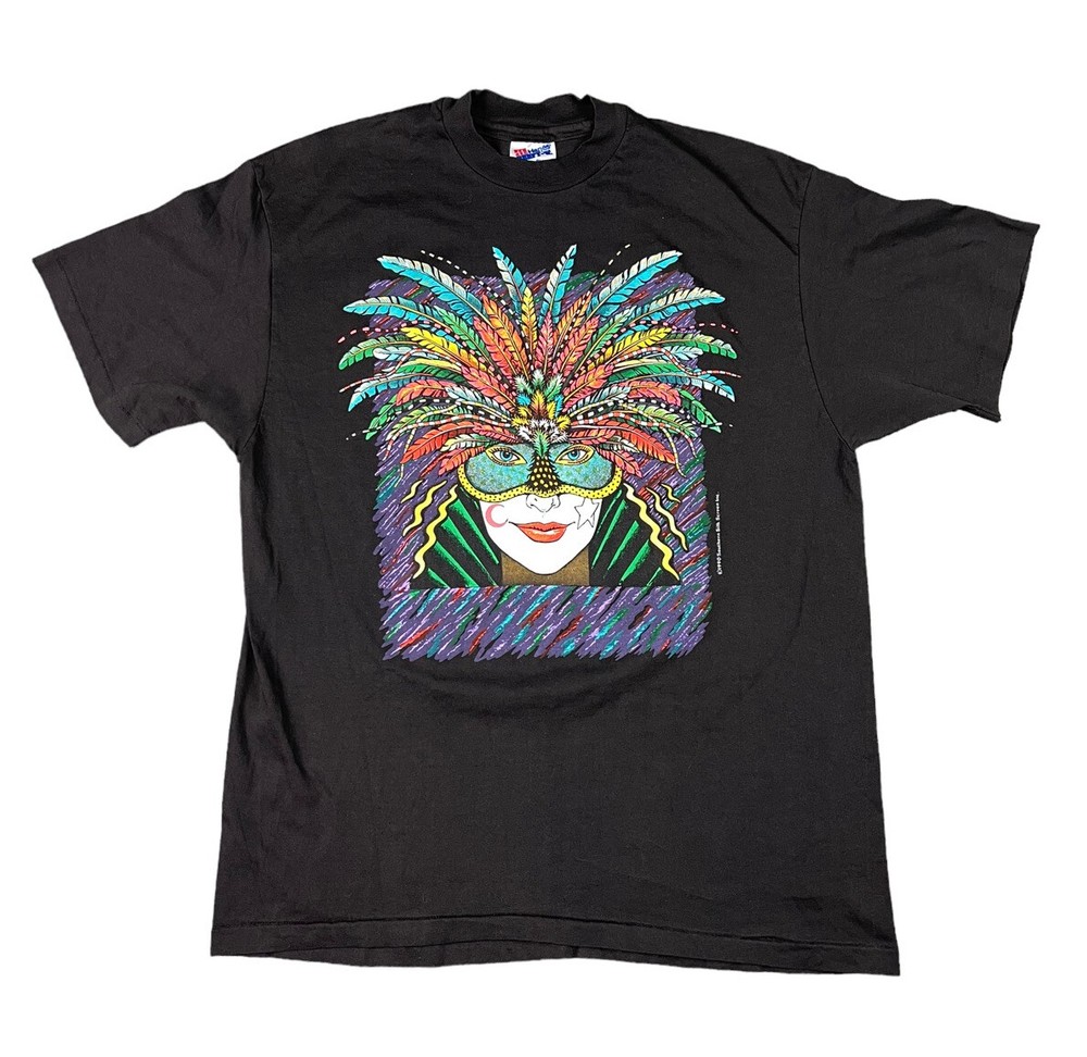 Vintage Mardi Gras New Orleans 1990 Single Stitch T-Shirt Unisex Size Large NEW