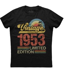 Birthday Gift Classic Old Vintage 1953 Limited Edition Rainbow Palm Tree T-shirt