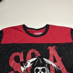 Sons Of Anarchy T Shirt Men’s Medium Red Black Skull Long Sleeve Cotton Graphic