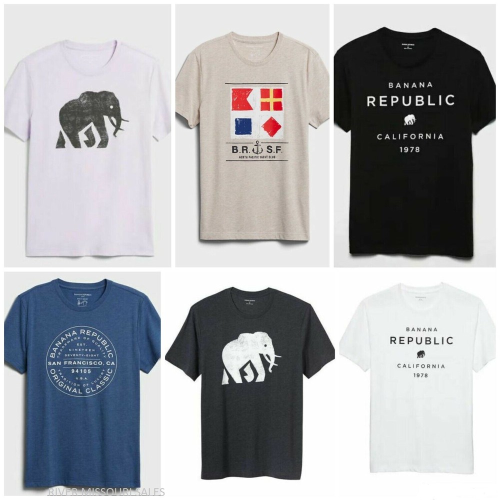 Banana Republic Men’s Short Sleeve Trendy T-Shirts, S M L XL XXL, Choice – NEW