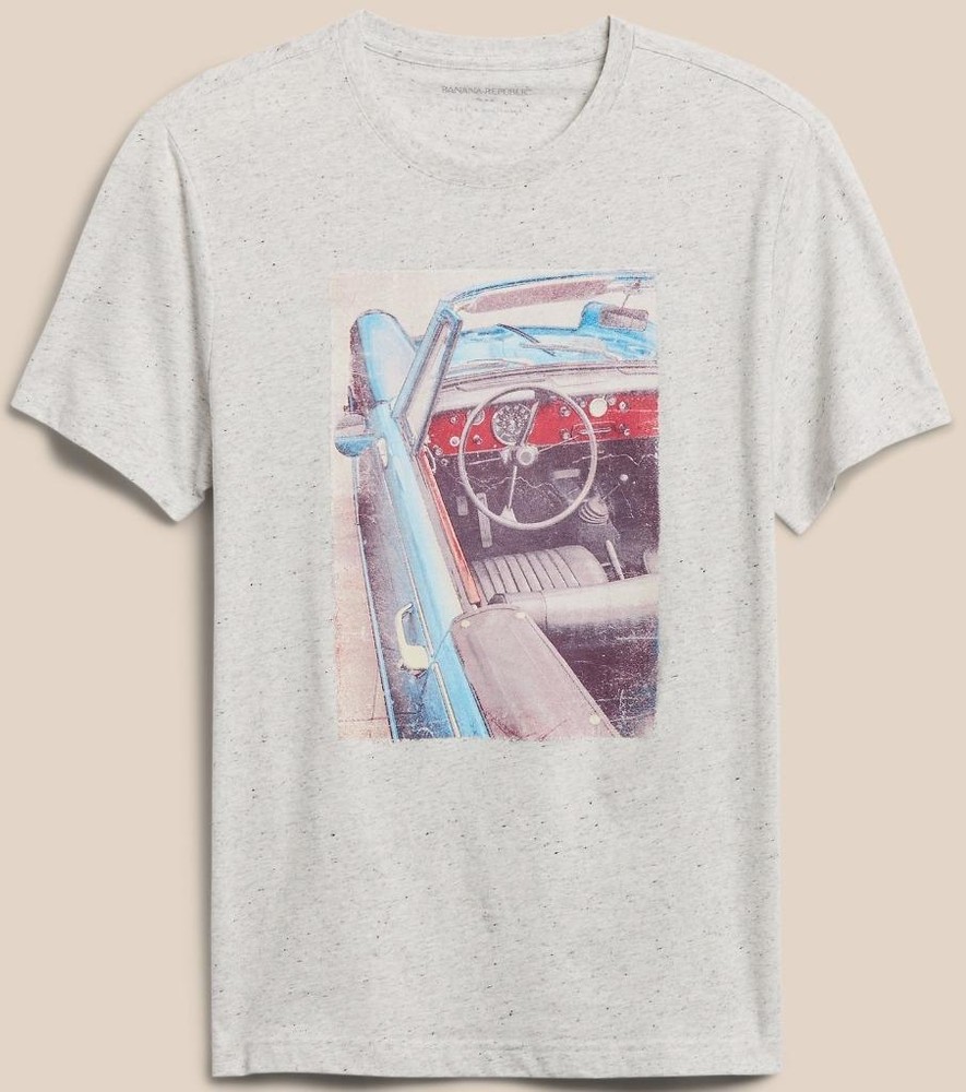 NWT Mens BANANA REPUBLIC Graphic Tee T-Shirt Vintage 1950’s Convertible Car *2S