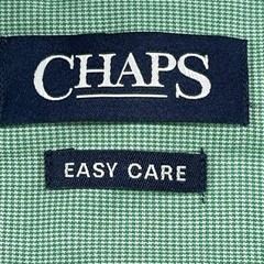 Chaps Mens XL Easy Care Long Sleeve Button Up Pocket Casual Green Shirt