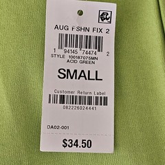 Mode of One Mens Relaxed-Fit Textured T-Shirt Chest Pocket Acid Green Size S NWT