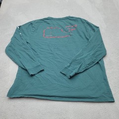Vineyard Vines T-Shirt Mens 2XL Green Applique Whale Long Sleeve 1V019889 XXL