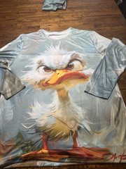 Crazy Duck Long Sleave Poly Print Front And Back Xl
